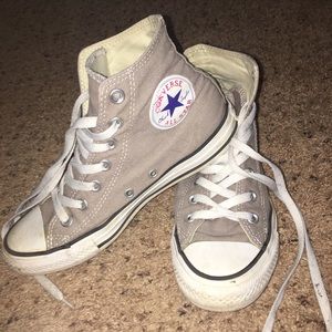 Grey high top converse